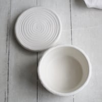 Image 8 of Rustic Modern Matte White Covered Jar, Handmade Pottery Crock, Storage Jar, Made in USA