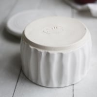 Image 10 of Rustic Modern Matte White Covered Jar, Handmade Pottery Crock, Storage Jar, Made in USA