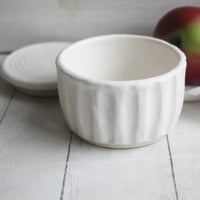 Image 9 of Rustic Modern Matte White Covered Jar, Handmade Pottery Crock, Storage Jar, Made in USA