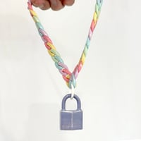 Image 7 of Large Colorblock Padlock Chokers