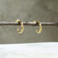 Image 2 of Eyelet Hoops in Gold