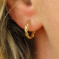 Image 4 of Eyelet Hoops in Gold