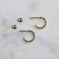 Image 5 of Eyelet Hoops in Gold