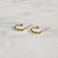 Image 1 of Eyelet Hoops in Gold