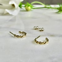 Image 3 of Eyelet Hoops in Gold