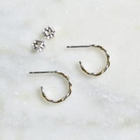 Image 5 of Eyelet Hoops in Mixed Metals