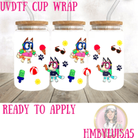Image 1 of Bluey x Summer UVDTF cup wrap 
