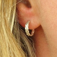 Image 4 of Mini Wreath Hoops in Silver