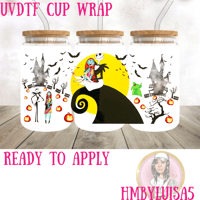 Image 1 of NMBC Jack & Sally scene UVDTF cup wrap