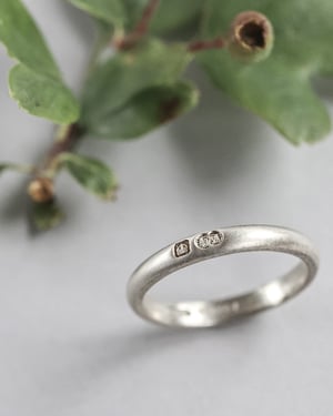 Image of 9ct white gold 3mm matte finish ring