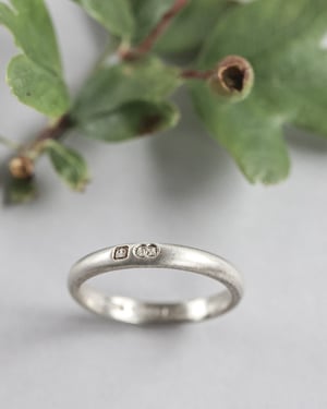 Image of 9ct white gold 3mm matte finish ring