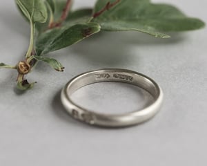 Image of 9ct white gold 3mm matte finish ring