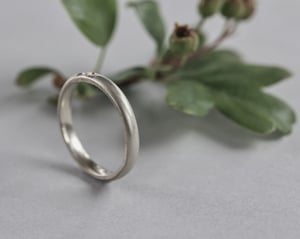 Image of 9ct white gold 3mm matte finish ring