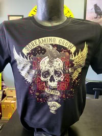 Screaming Crow Tattoo "Guns N Roses N Skulls N Crows" T-shirts