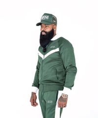 Image 1 of Satin green tracksuit set