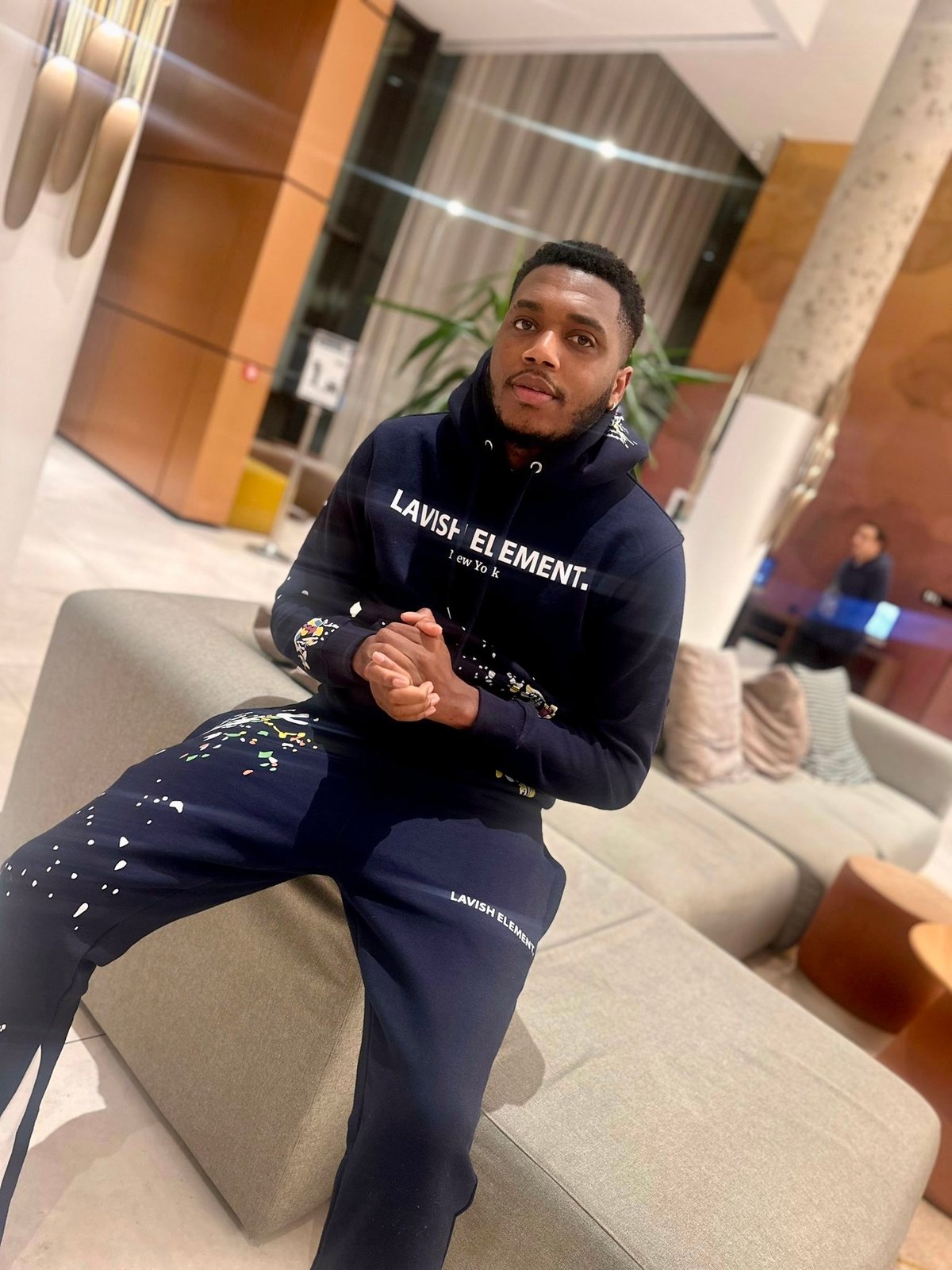 Lavish Element paint splatter flare sweatsuit set | Lavish Element.