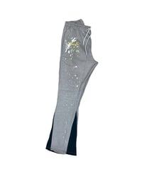 Image 2 of Lavish Element paint splatter flare sweatsuit set.