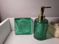 Image 1 of Resin Soap Set - Glitter Green