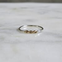 Image 4 of Three Eyelet Ring in Mixed Metals