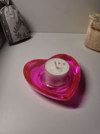 Image 3 of Resin Candle Holder - Pink Butterfly Heart