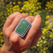 Image of moon fern thistle enamel ring