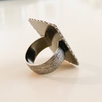 Image 3 of moon fern thistle enamel ring