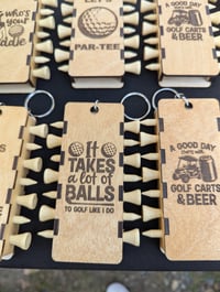 Image 1 of Wooden Golf Tee Holder Keychain