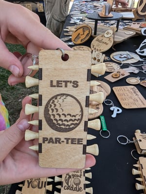 Image of Wooden Golf Tee Holder Keychain