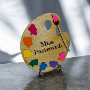 Image of Personalized Paint Palette Sign for Art Teacher