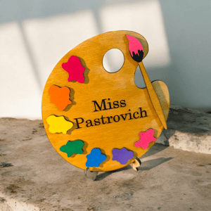 Image of Personalized Paint Palette Sign for Art Teacher