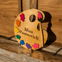 Image 1 of Personalized Paint Palette Sign for Art Teacher