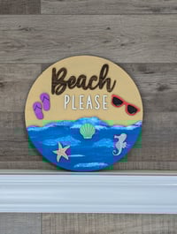 Image 1 of Beach Please Wooden Sign