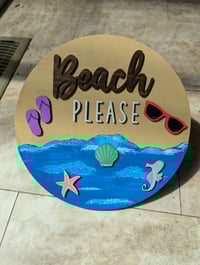 Image 3 of Beach Please Wooden Sign