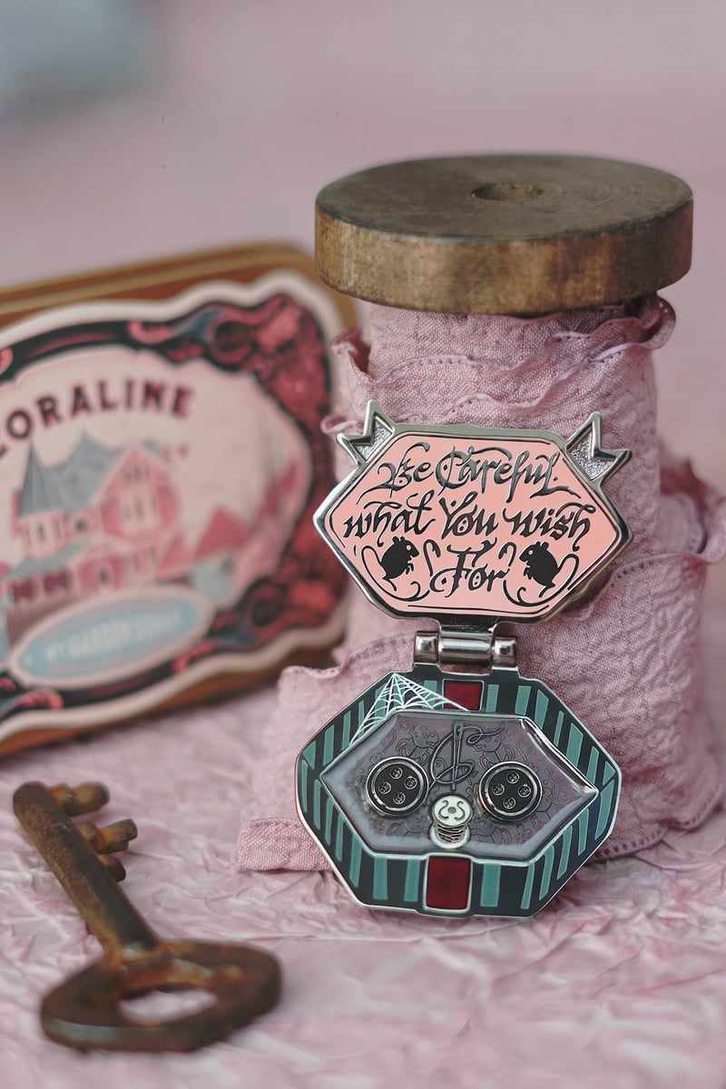 Coraline Button Box Pin in Tin Box Packaging | GardenSouls