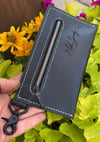 Custom Leather Zippered Case Black