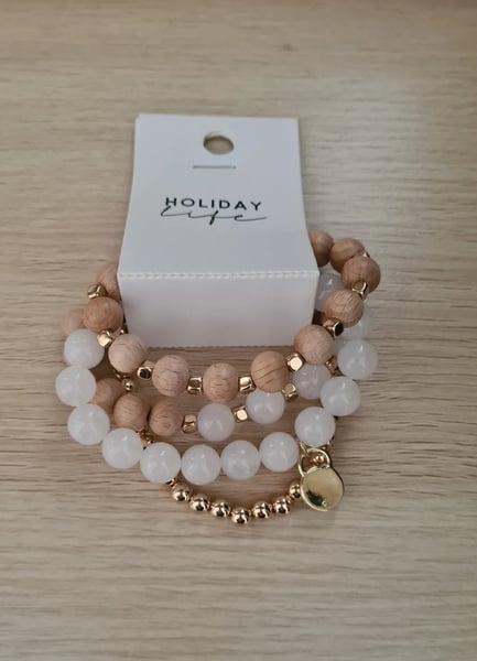 Image of Sunset stack Bracelet. White. By Holiday Trading co.