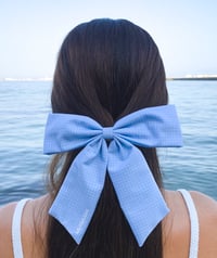 Image 1 of OLIVIA BOW · blue tartan
