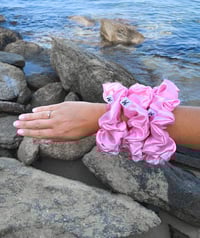 Image 1 of CHLOE SCRUNCHIE · pink satin