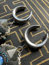 Image 2 of Double prism labradorite and Opalite and saddle ear weights 