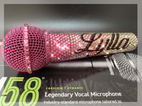 Image 1 of Rose Peach Fade Crystallized Custom Shure SM58 Wired Vocal Mic