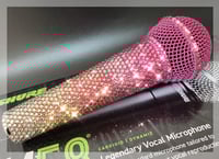 Image 2 of Rose Peach Fade Crystallized Custom Shure SM58 Wired Vocal Mic