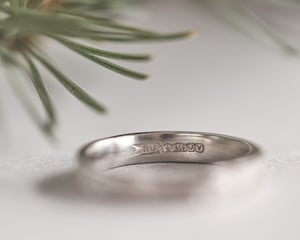 Image of Platinum 3mm flat court 'fir engraved' ring