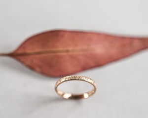 Image of 18ct rose gold 2mm horn texture ring