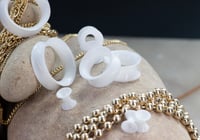 Image 1 of White Silicone Tunnels - Double Flare - Flesh Tunnels - Ear Gauges for Stretched Ears - Flexi Tunnel
