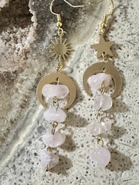 Image 1 of Crystal Sun Moon And Star Earrings 