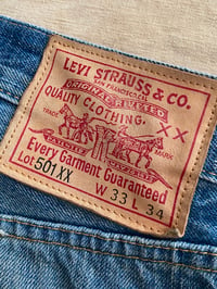 Image 10 of LEVI'S VINTAGE CLOTHING (LVC) DISTRESSED 1947 501XX BIG-E JEANS (2)