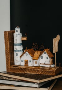 Image 2 of Driftwood book holder (book stopper) “The Sea is Worrying”