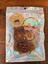 Image 2 of Brown Owl  car Freshie with bow - Beach smores 