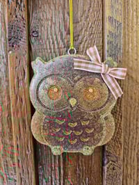 Image 3 of Brown Owl  car Freshie with bow - Beach smores 