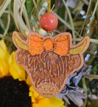 Image 1 of Highland cow car freshie - Macintosh Apple 